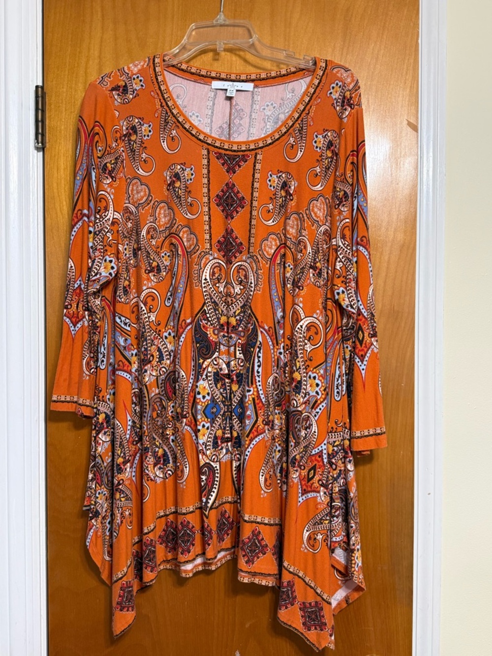 Fever Pink and Orange Paisley Print Blouse 2X